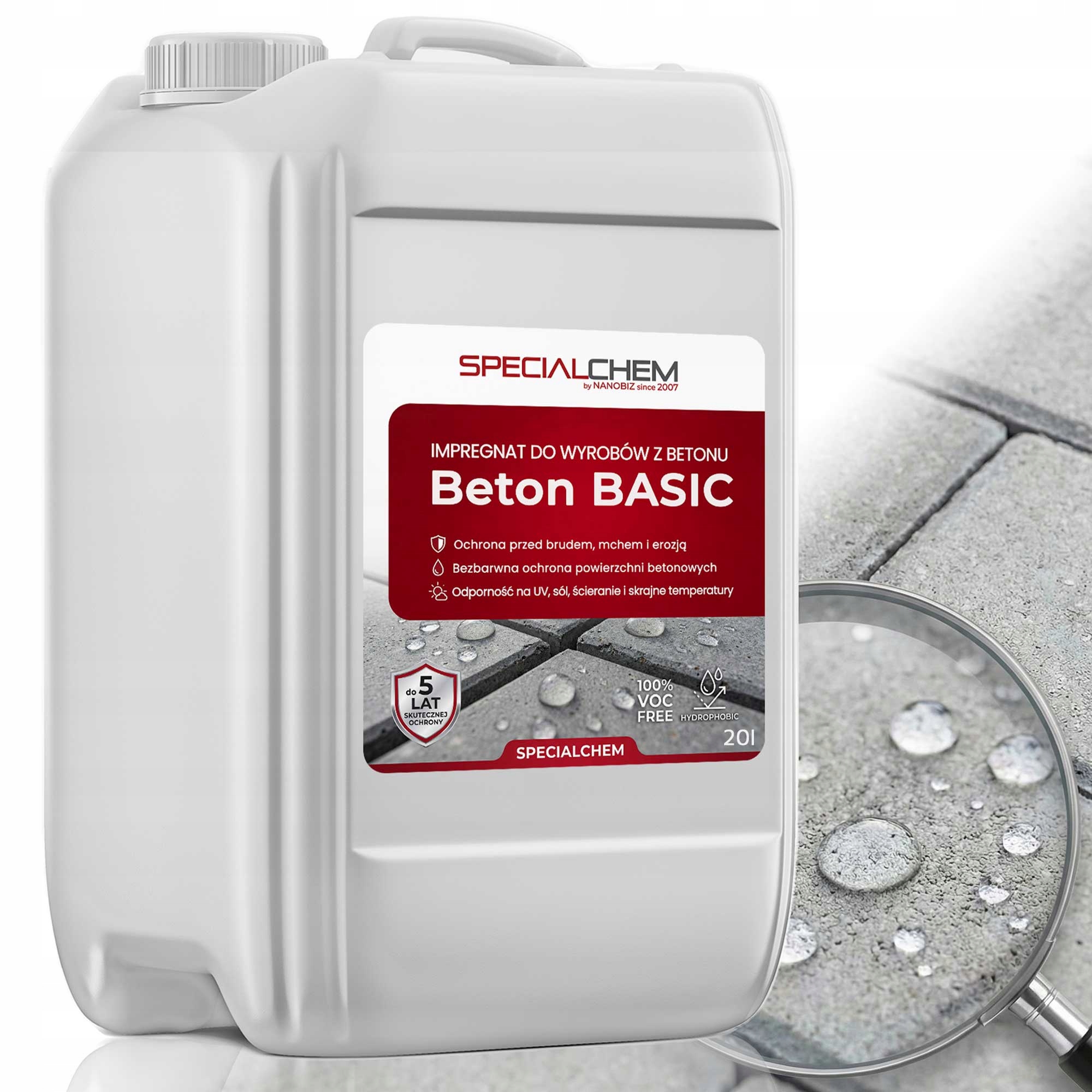 Hydrofobní Nano impregnát na betonu 20L=150 m² 5 let Specialchem Beton Basic