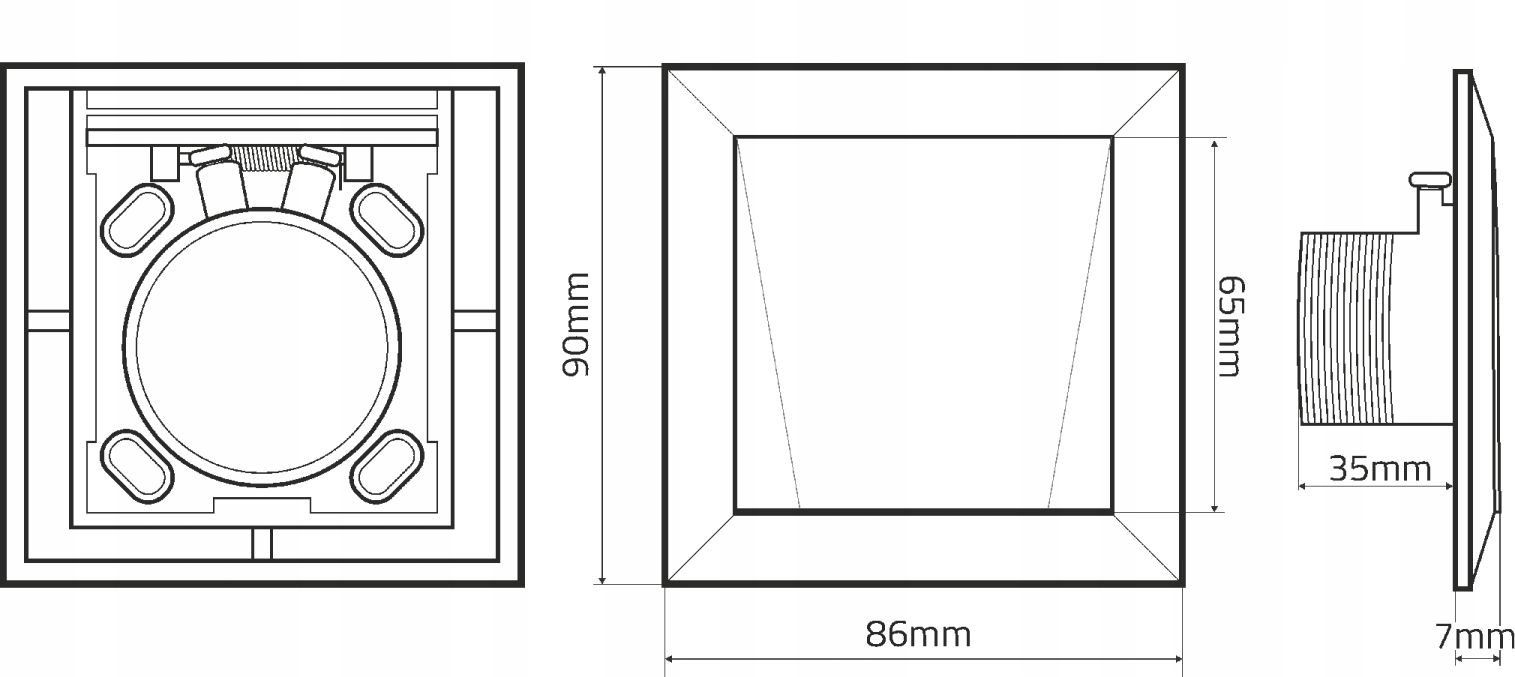 GNIAZDO SSĄCE NOVA MAGNETIC BIAŁE ODKURZACZ CENTRALNY Szerokość produktu 8.6 cm