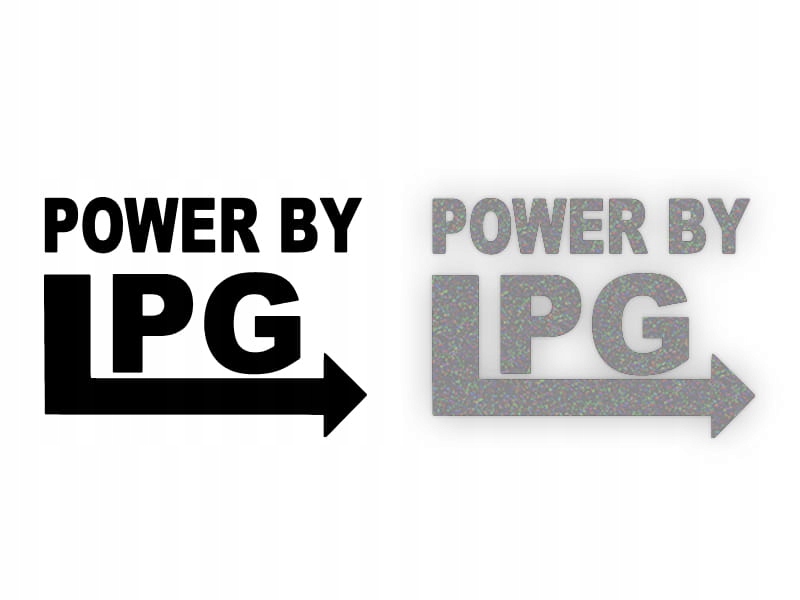 POWER BY LPG - Naklejka na samochód na auto ODBLASKOWA