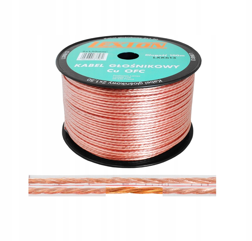 Reproduktorový Kabel Lexton 2x1,5mm2 Čistá Měď Cu Ofc Rolka 100M