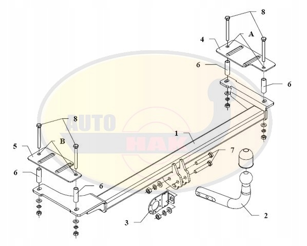 Hak holowniczy odkręcany OPEL VECTRA A E011 Producent Auto-hak
