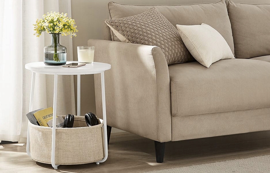 Stolik okrągły z koszem Głębokość mebla 45 cm