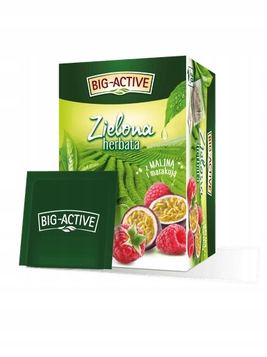 Levně 8 x Big-Active Čaj zelený s malinou a marakujou 20 sáčků