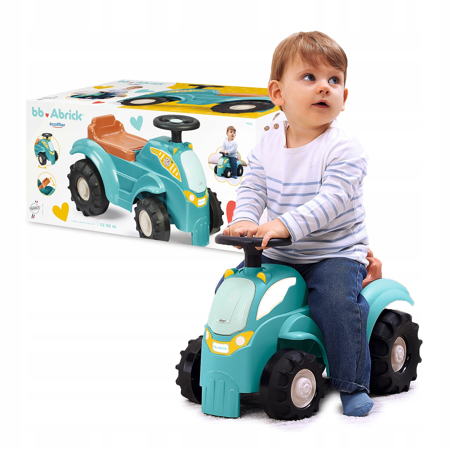 Niebieski Jeździk Odpychacz Dla Dzieci Traktor Ze Schowkiem Pojazd