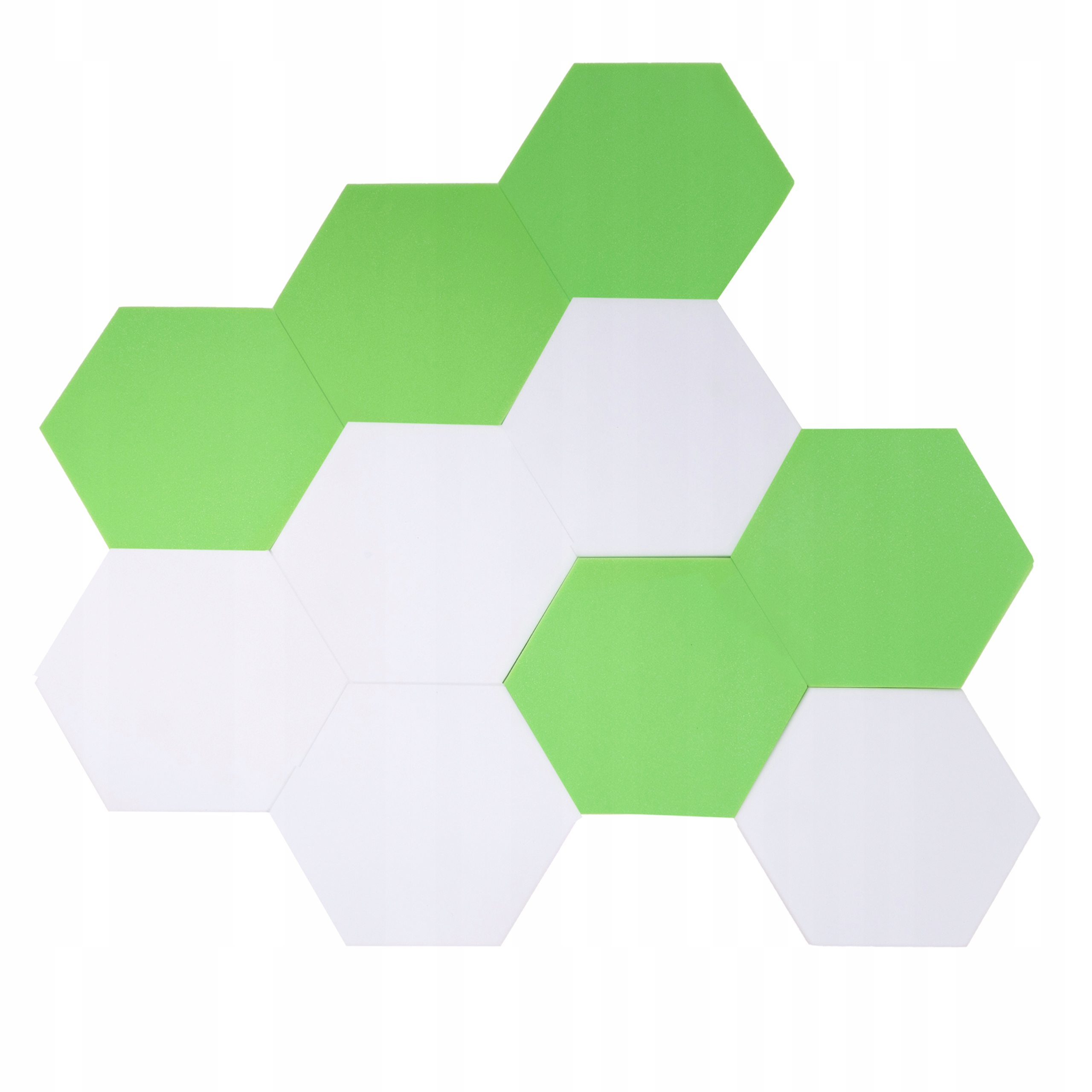 Hexagon biely a zelený zvukotesný akustický panel Decor do obývačky