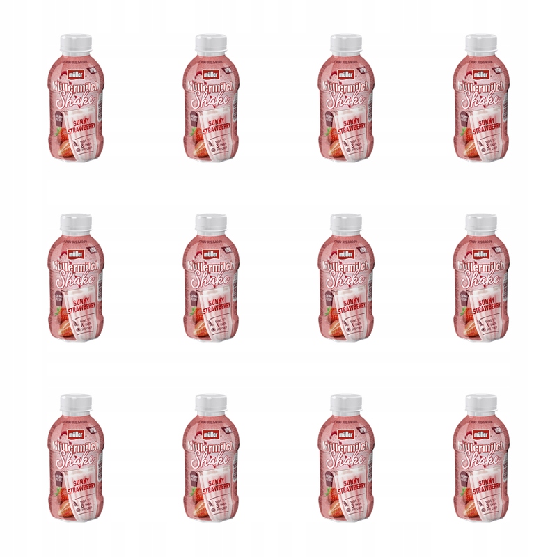 Mléčný nápoj Müllermilch Shake s jahodovou příchutí 400 g X12