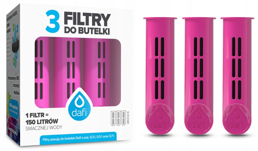 

Filtr do butelki Dafi Soft i Solid flamingowy 3szt