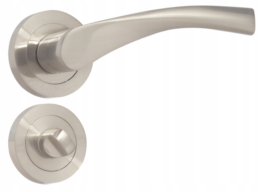 Klamka ETNA satyna komplet, rozeta WC gratis