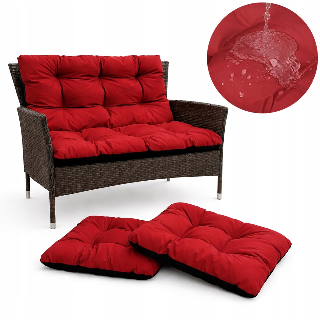 Set polštář na houpačku měkký 100x60x50 2x45/45 Bordo