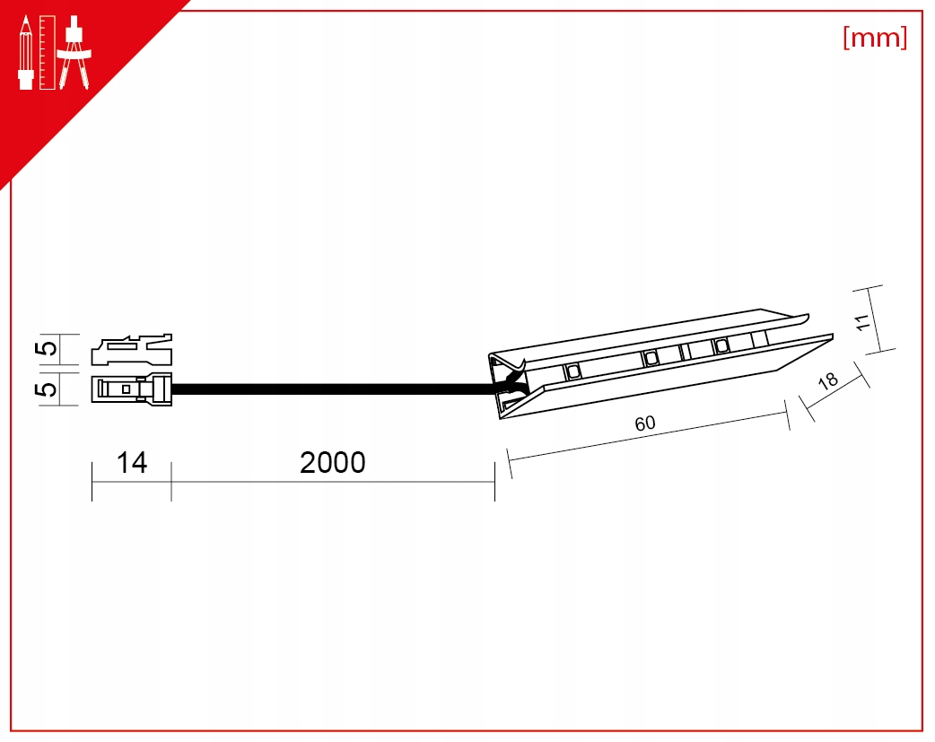 KLIPS LED DO PODŚWIETLENIA PÓŁKI SZKLANEJ B.ZIMNA Marka Mavö
