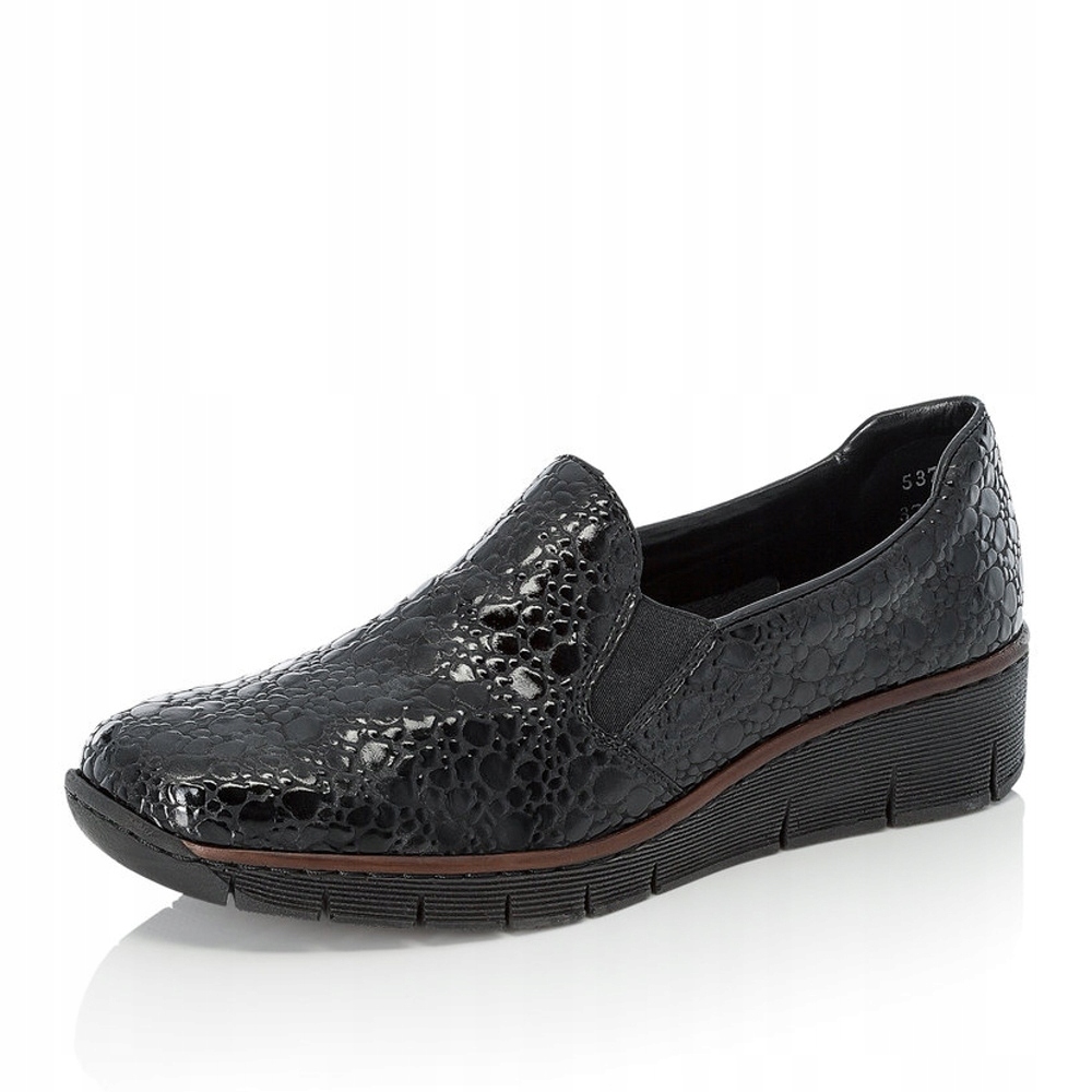 Rieker buty, półbuty damskie lakierowane 53766