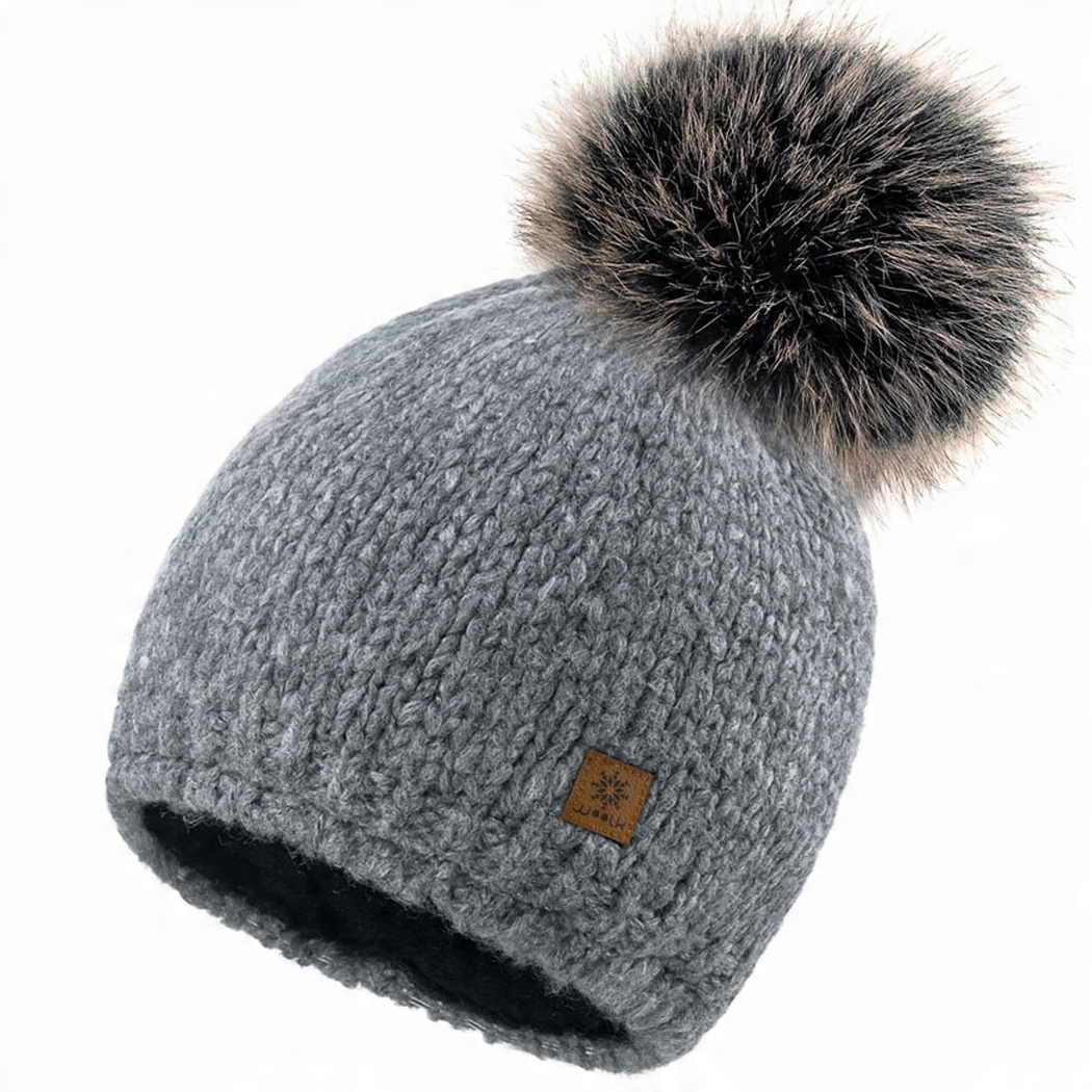 

Zimowa Czapka Ciepła z pomponem Woolk Petra