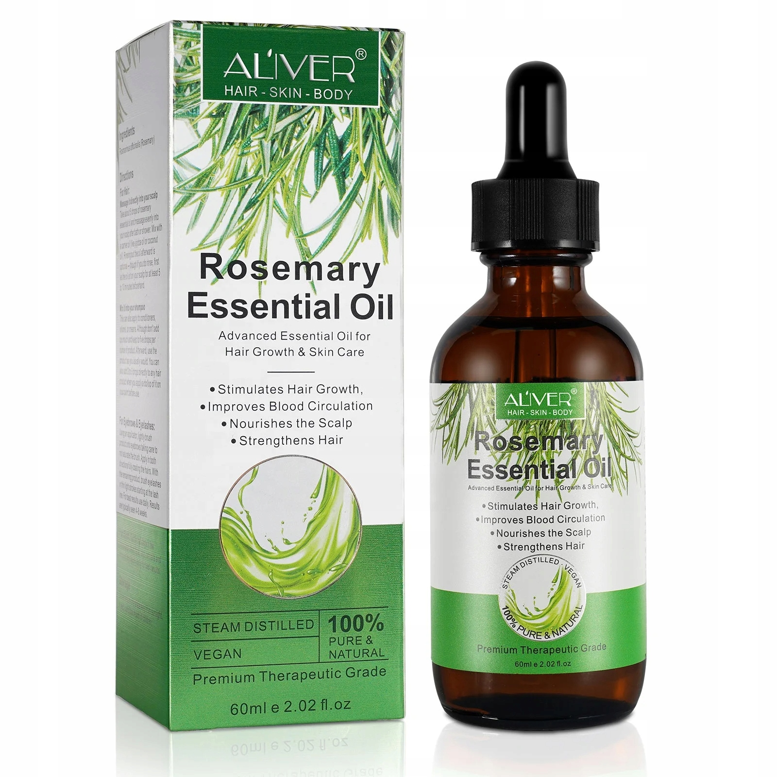 Aliver Rosemary Essential Oil rozmarýnový esenciální olej na vlasy 60 ml