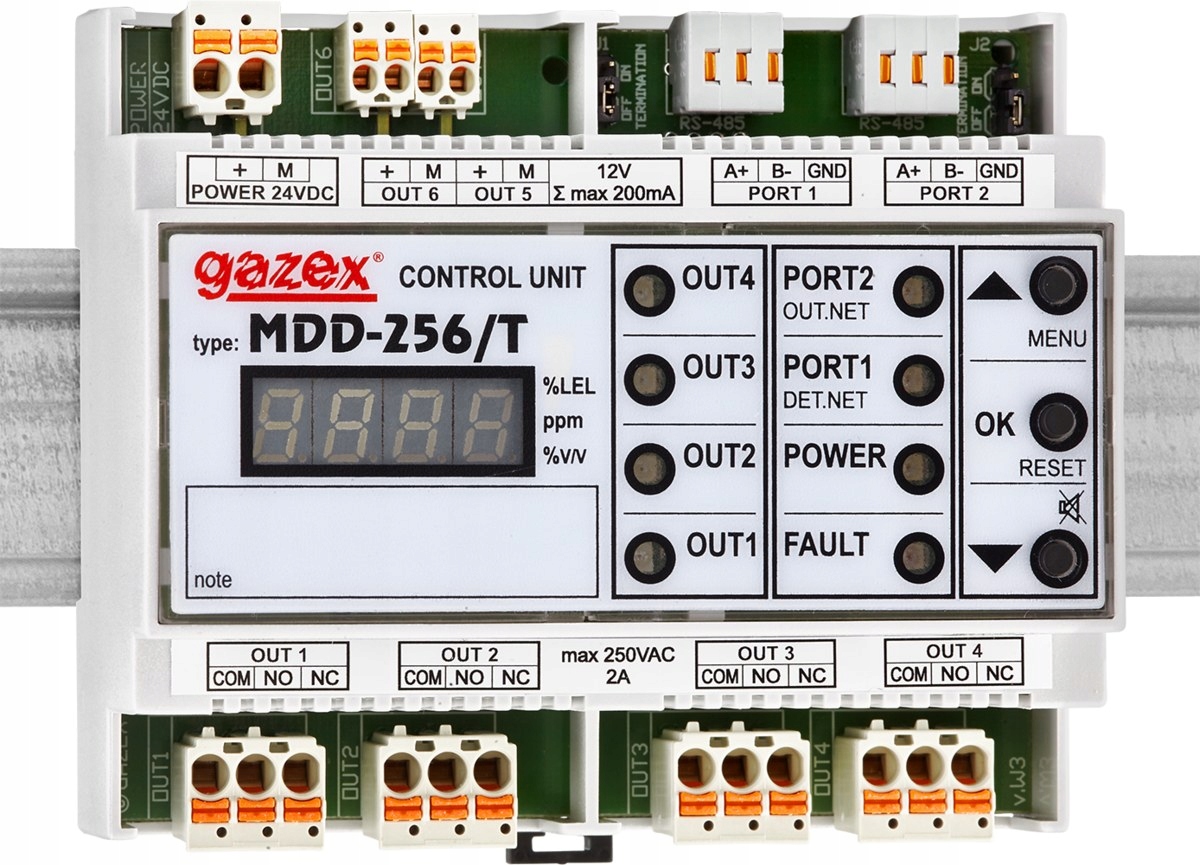 Moduł sterujący MDD-256/T nadzorczy, max 224 detekt., max 21 urządzeń 12V