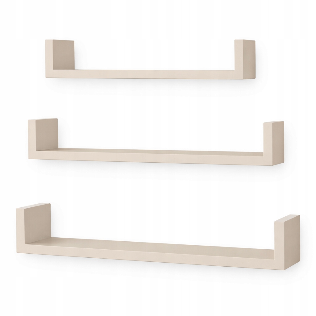 Nástěnné police kašmírová sada 3 ks 40/60/80 cm tvar U