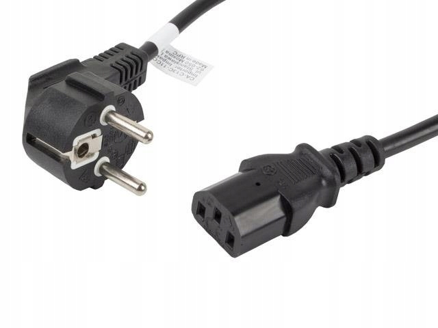 Kabel zasilający Lanberg Cee 7/7 -> Iec 320 C13 1,8m Vde czarny