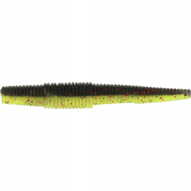 Guma Robak Larwa Westin Ned Worm Slim 5.5cm 1.5g Black Chartreuse 1szt.