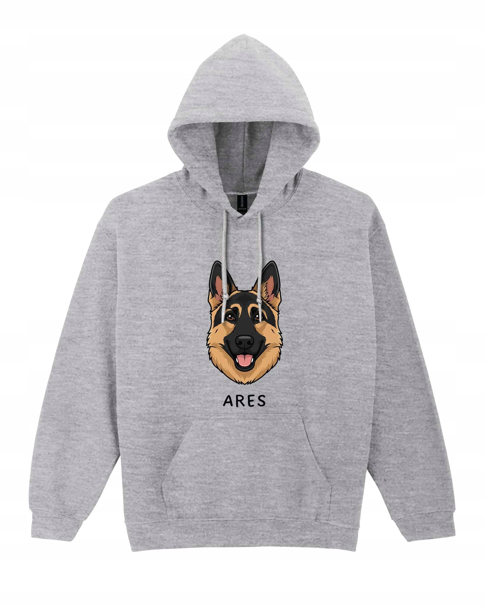 Mikina s kapucí Německý ovčák Pupil Pes Šedá XXL