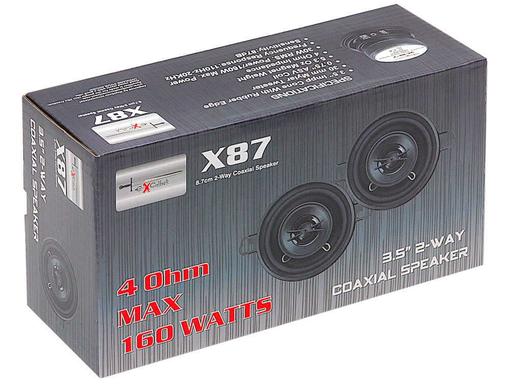 GŁOŚNIKI SAMOCHODOWE EXCALIBUR 87MM DO SEAT TOLEDO VOLVO 850 VW GOLF II 2 Impedancja znamionowa 4 Ω