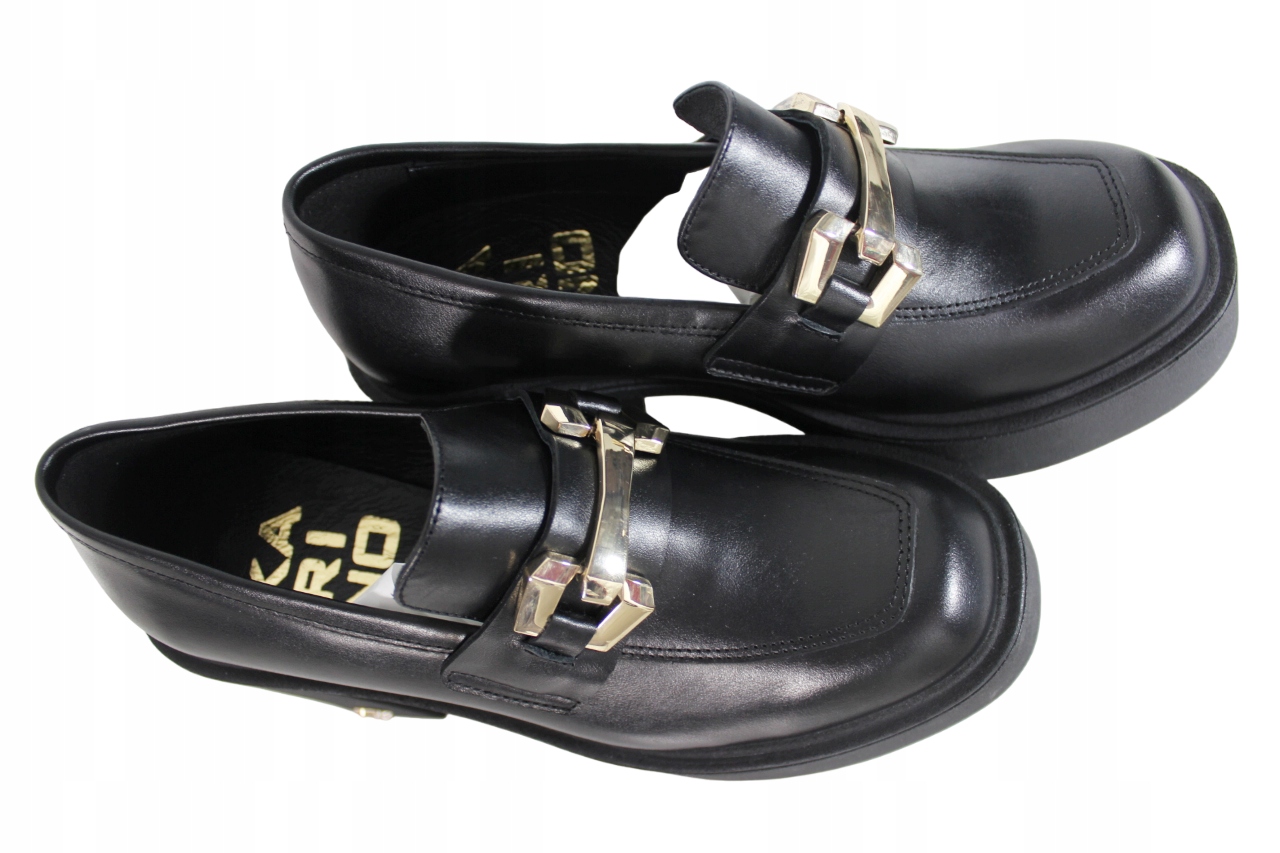 PÓŁBUTY KARINO 5180 R.37 SKÓRA CZARNE LICO Długość wkładki 24 cm