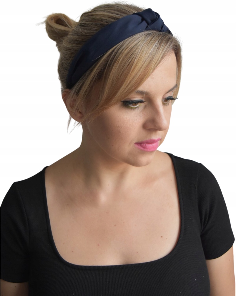 

Opaska do włosów bowknot turban (kolor: granatowy)