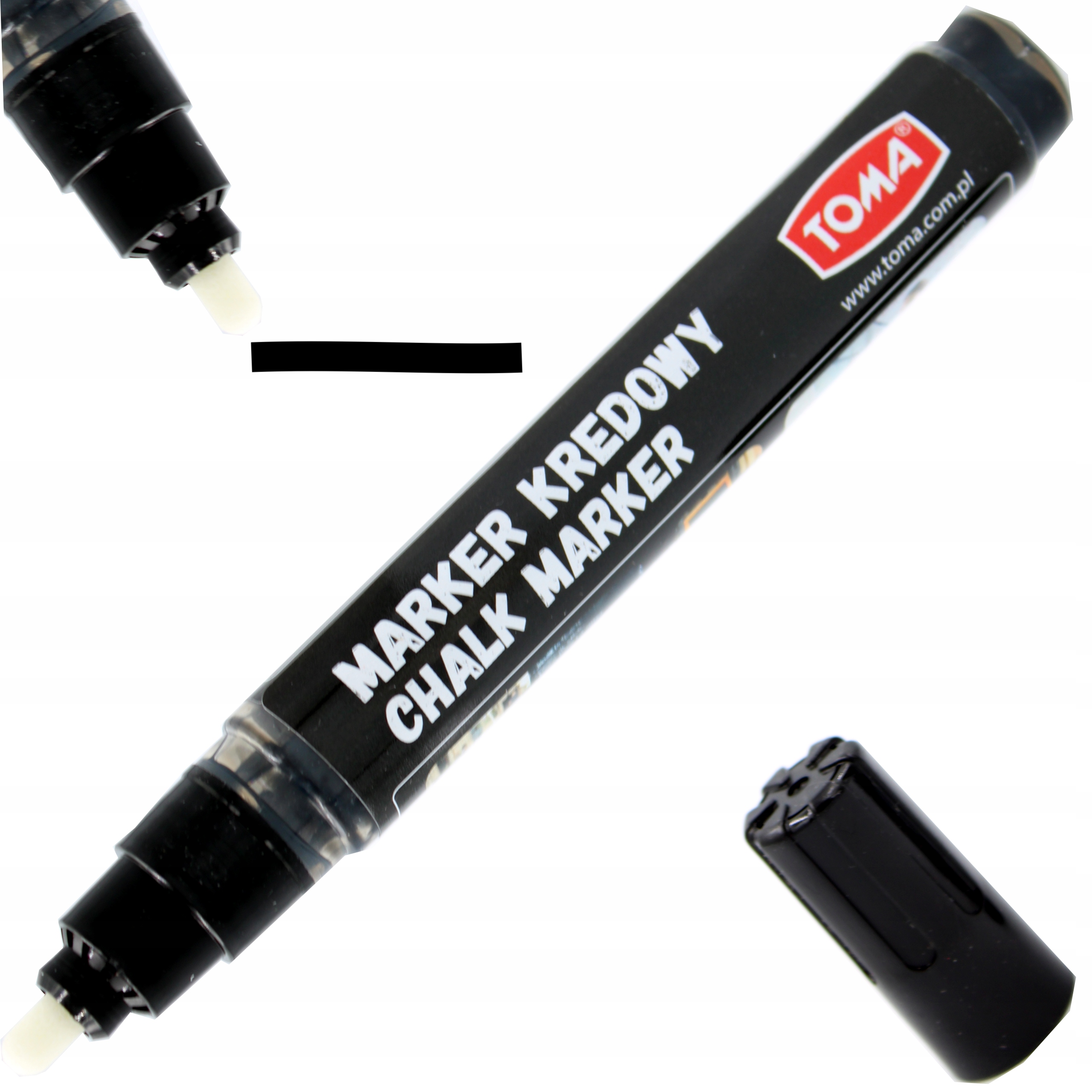 Marker kredowy TOMA czarny potykaczy szyb 10 sztuk Marka Toma