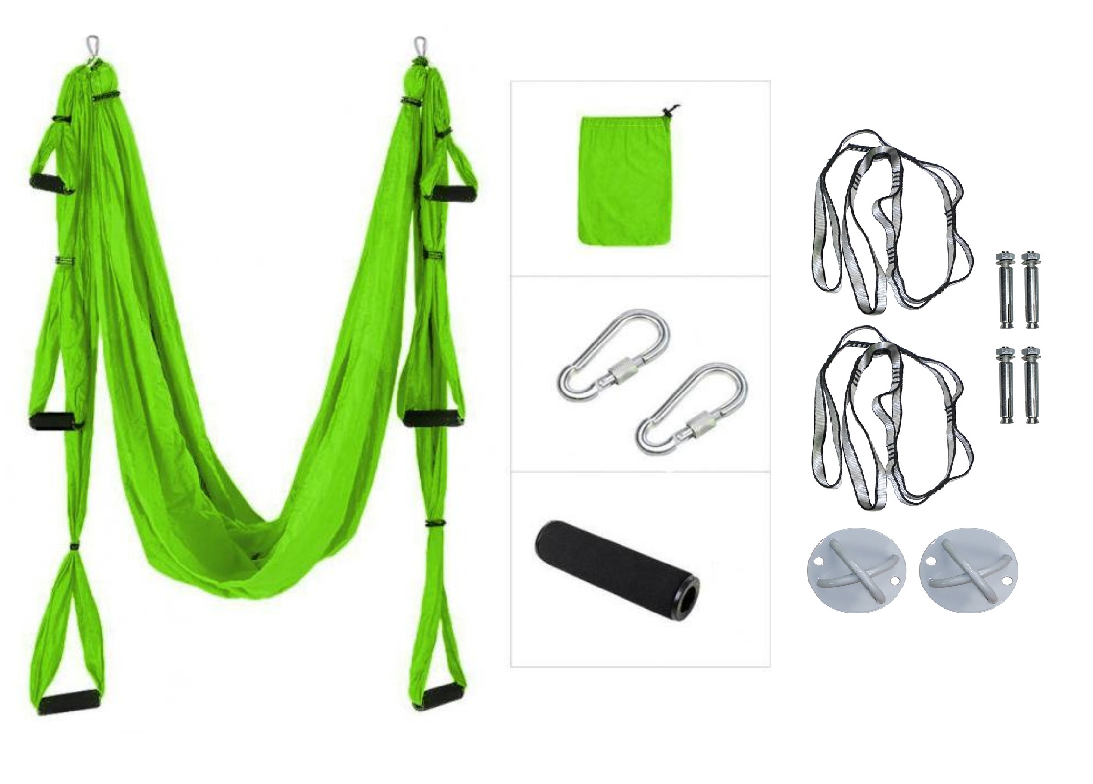 Sada Air Yoga Master Houpací síť s upevněním zelená
