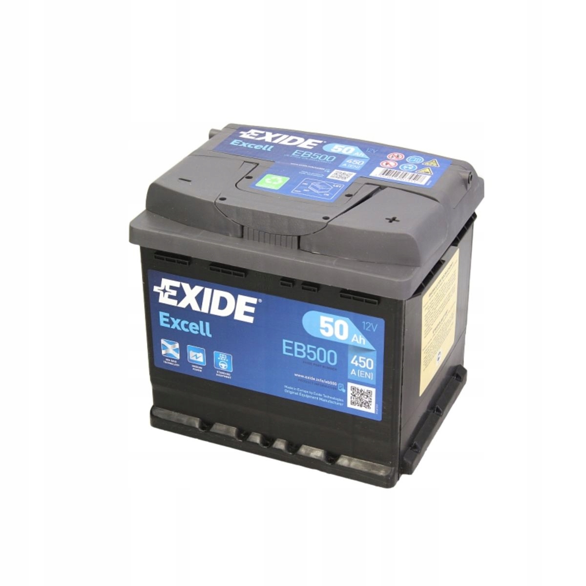 EB500 - Аккумулятор EXIDE EXCELL 50AH 450A P+