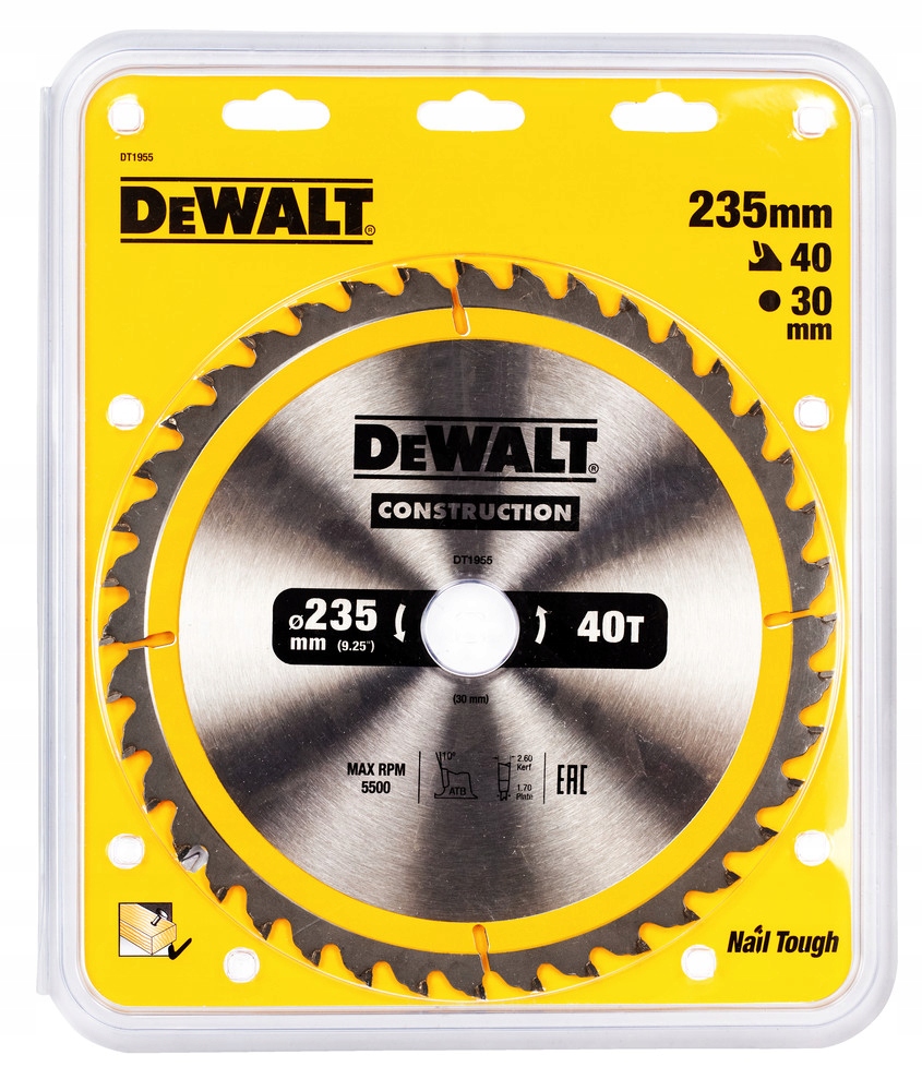 

DeWALT tarcza piła do drewna 235mm 30mm 40z DT1955
