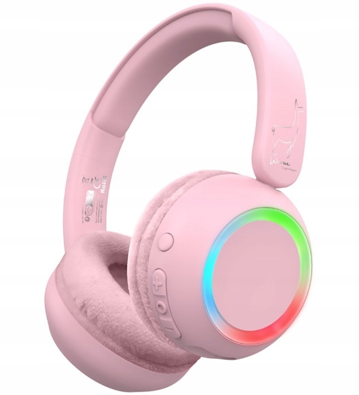 LaLarma Bezdrátová sluchátka s podsvícením růžová