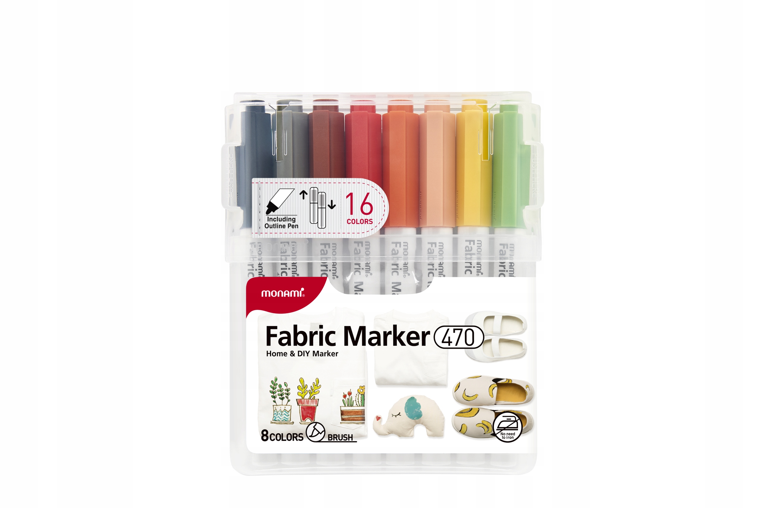 Fixy na textil MonAmi Fabric Marker 470 Set A 15 barev obrys