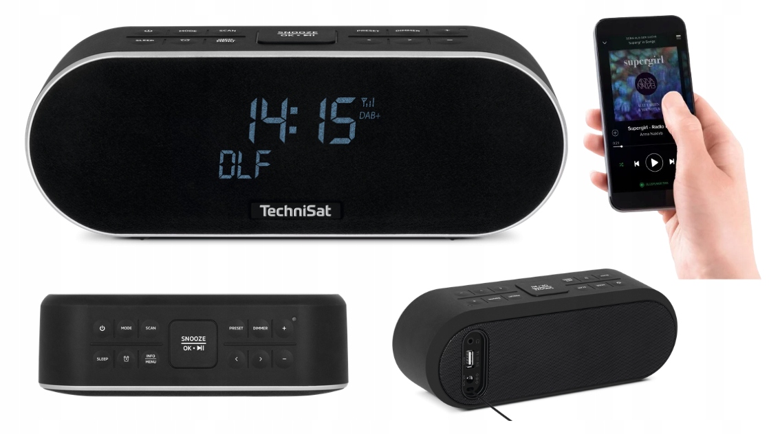 Rádiobudík TechniSat Digitradio 53 Bt Dab+ Fm Bluetooth Stereo Usb čierny