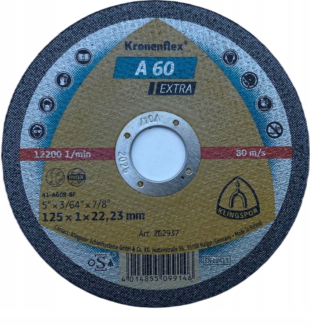 Niemiecka tarcza do twardej stali 125x1 cienka