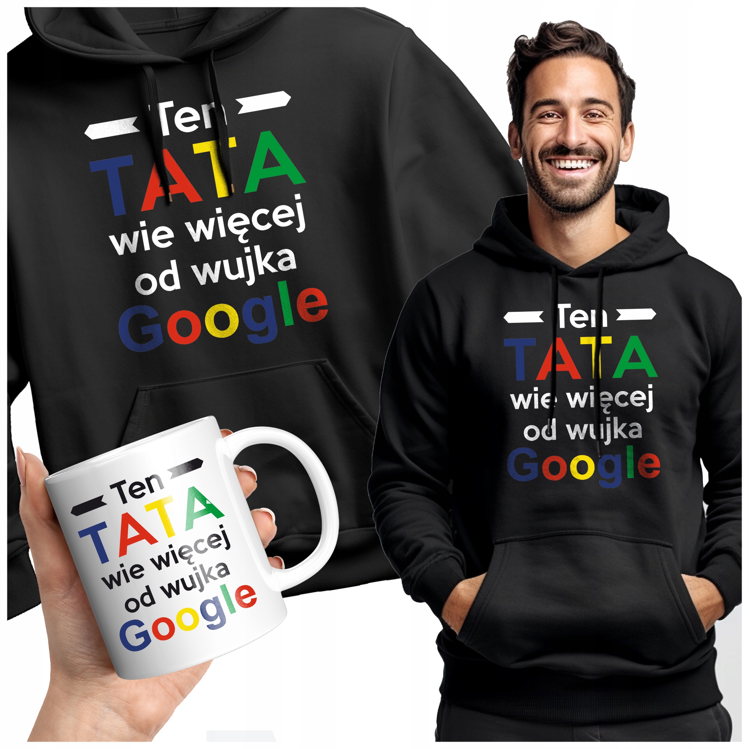 Pánská Mikina S Kapucí Google, Vtipný Dárek Pro Tátu, Den Táty, Narozeniny