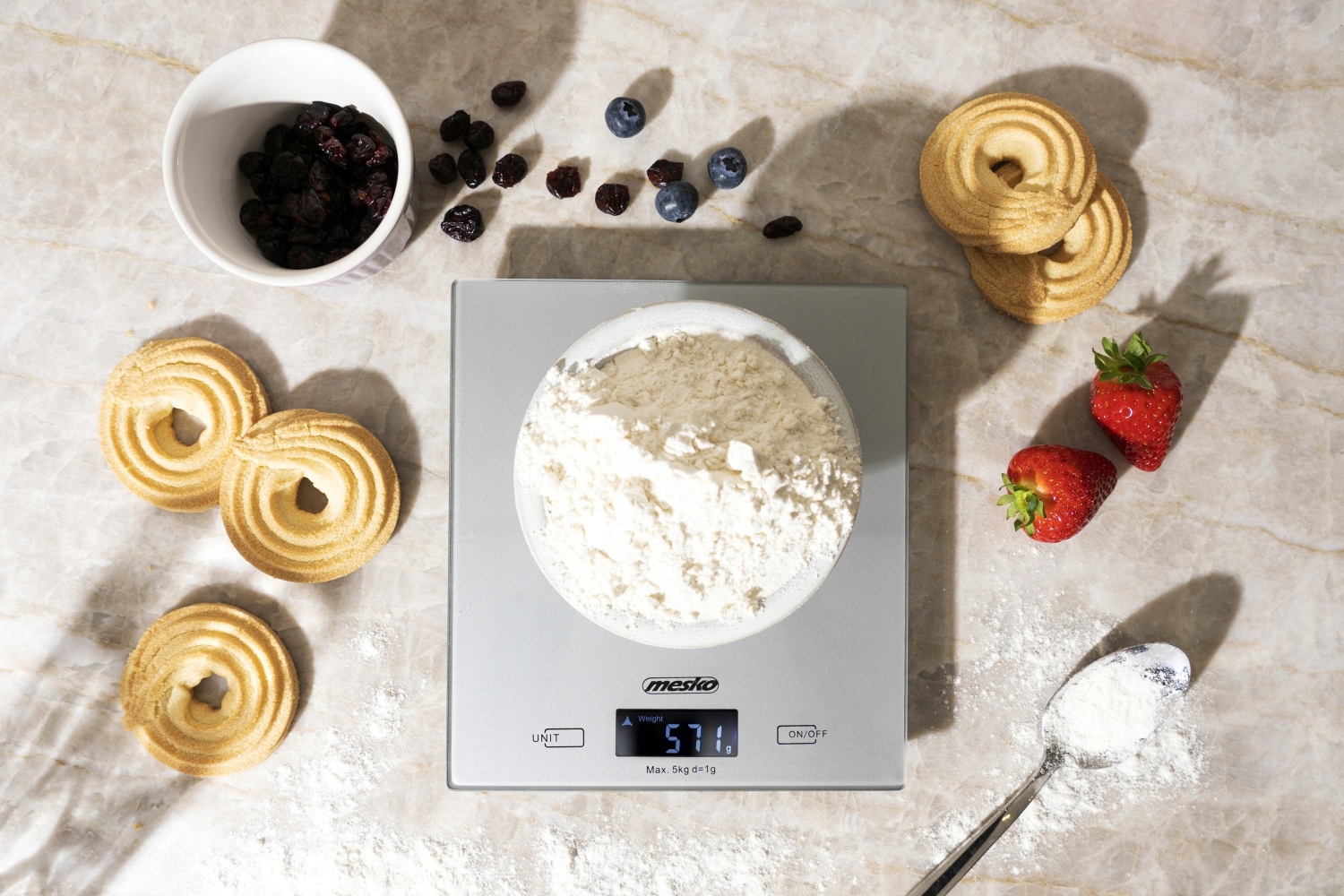 Waga Kuchenna MS 3145 5kg/1g Wyświetlacz LCD Szklana Platforma