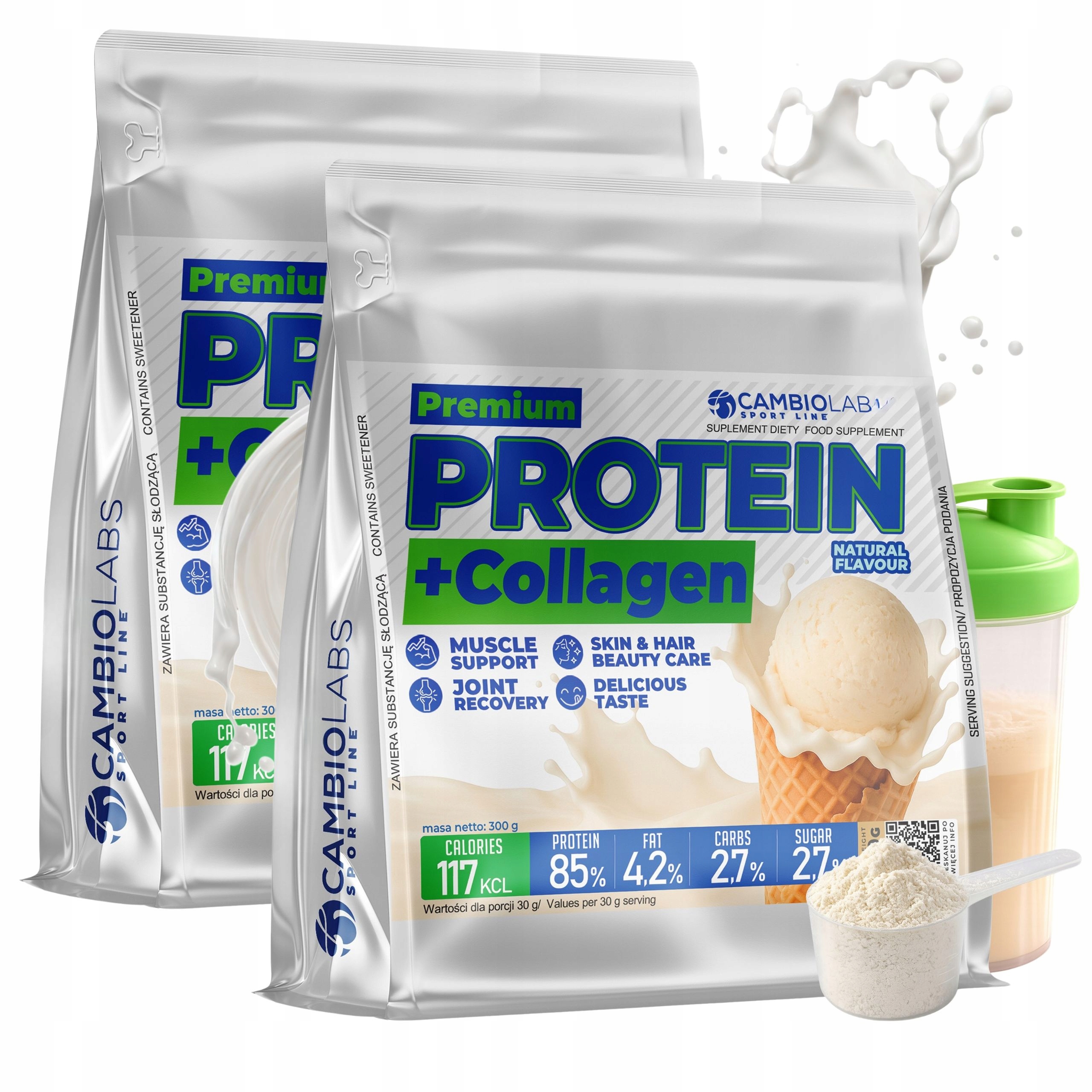 Protein s kolagenem Přírodní protein Wpc Collagen Protein 300 g x2