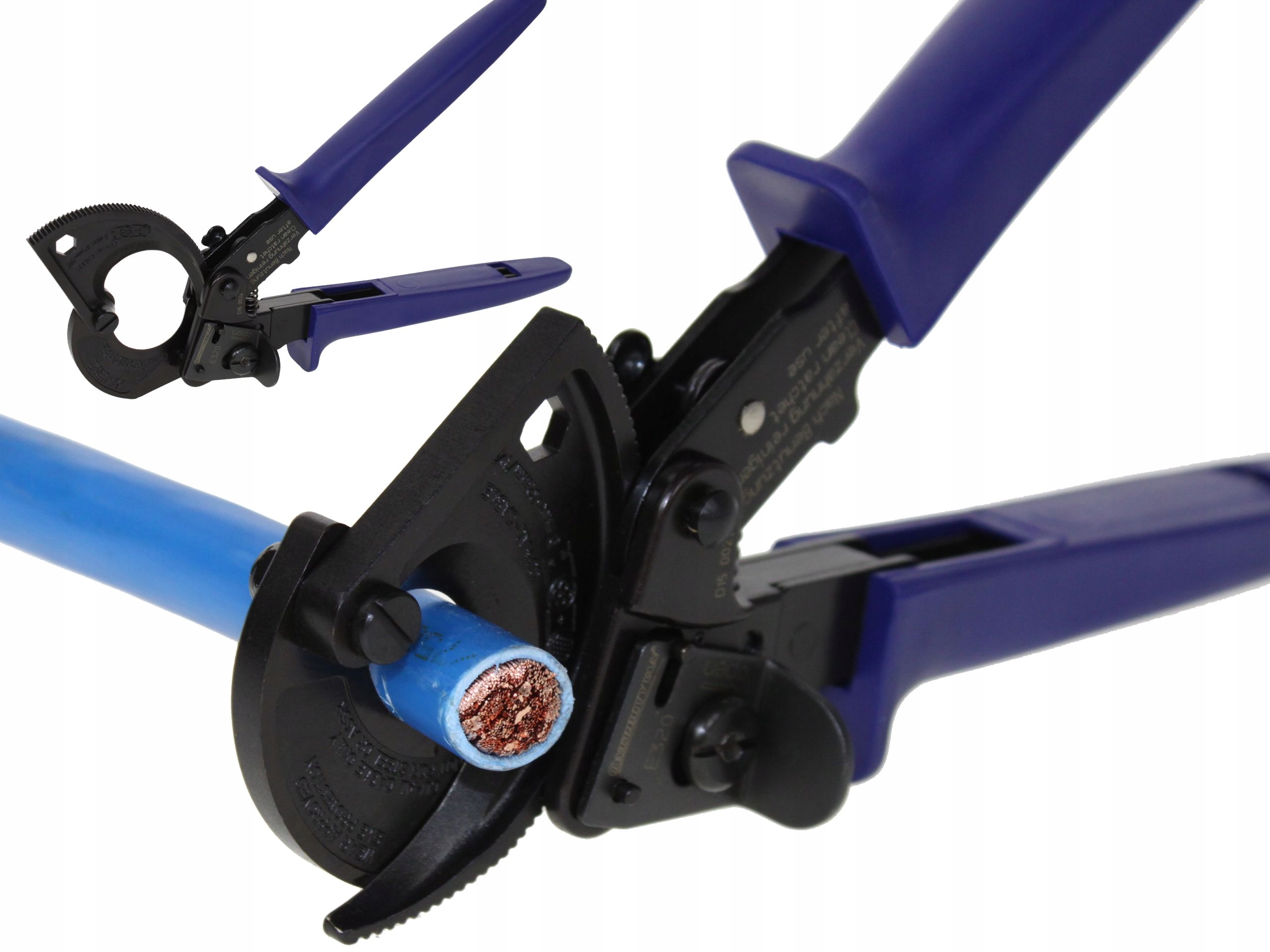 Ráčnové Nůžky Na Kabely Energotytan Vyrobené V Německu 240 mm2 FI32 mm