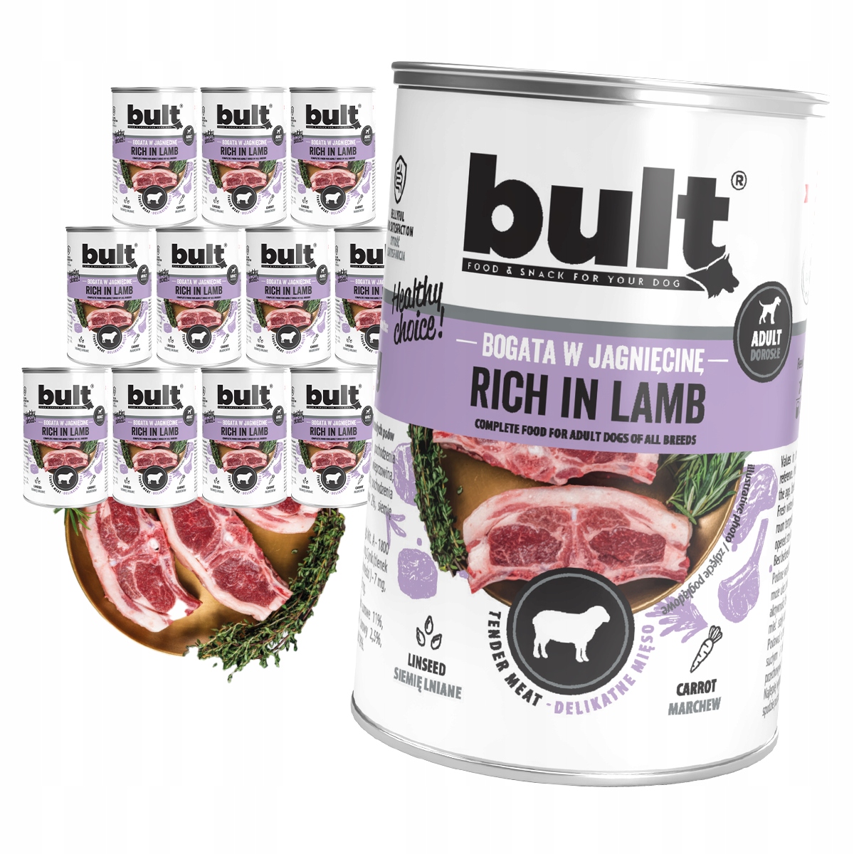 Bult vlhké krmivo pro psy Jehněčí konzerva 12 x 400 g