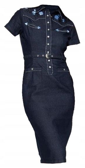 Šaty Queen Kerosin Western Blue vel. S