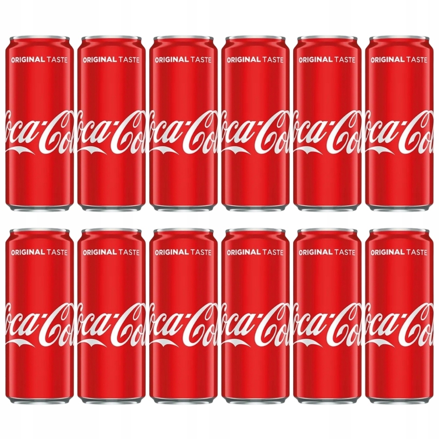 Levně Sycený nápoj Coca Cola Original plechovka 330 ml, sada 12 kusů