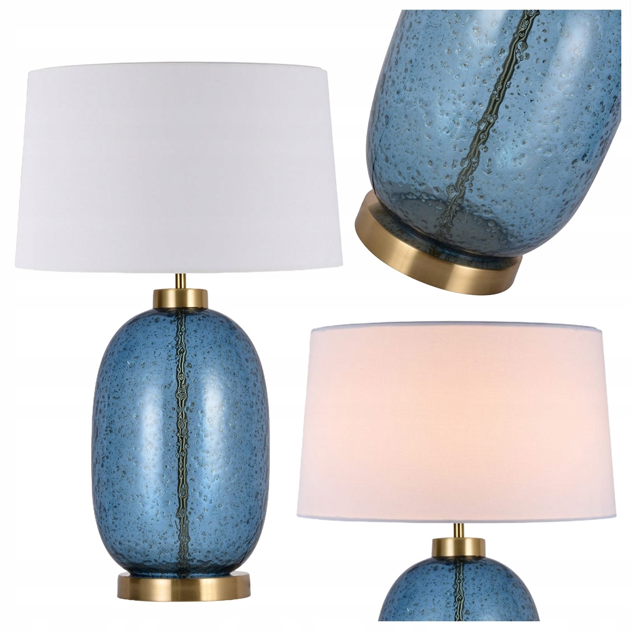Stolní Lampa Amur Modrá S Stínítkem 1XE27 Light Prestige