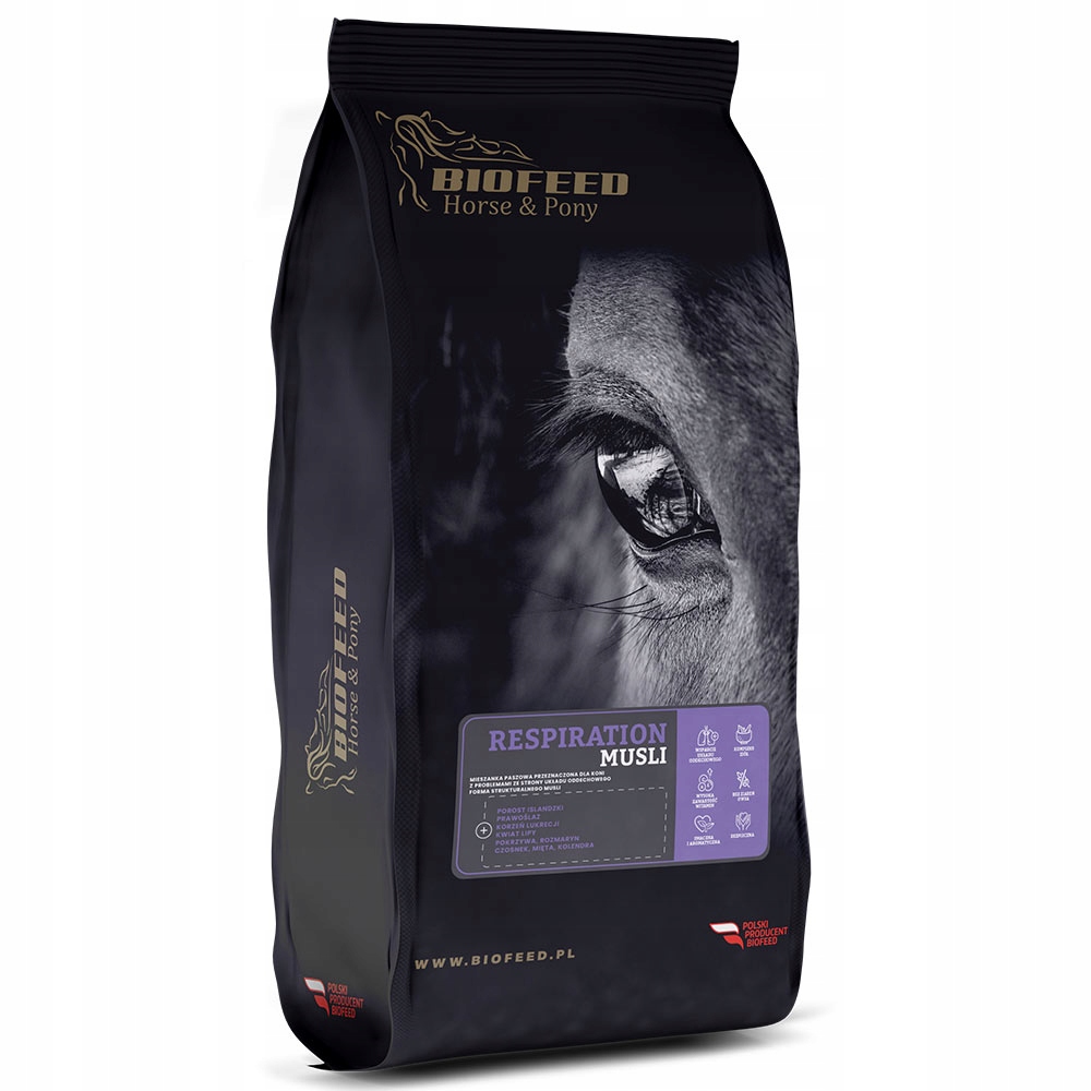 Musli dla koni ziołowe BIOFEED Respiration 20 kg Kod producenta 4441024123