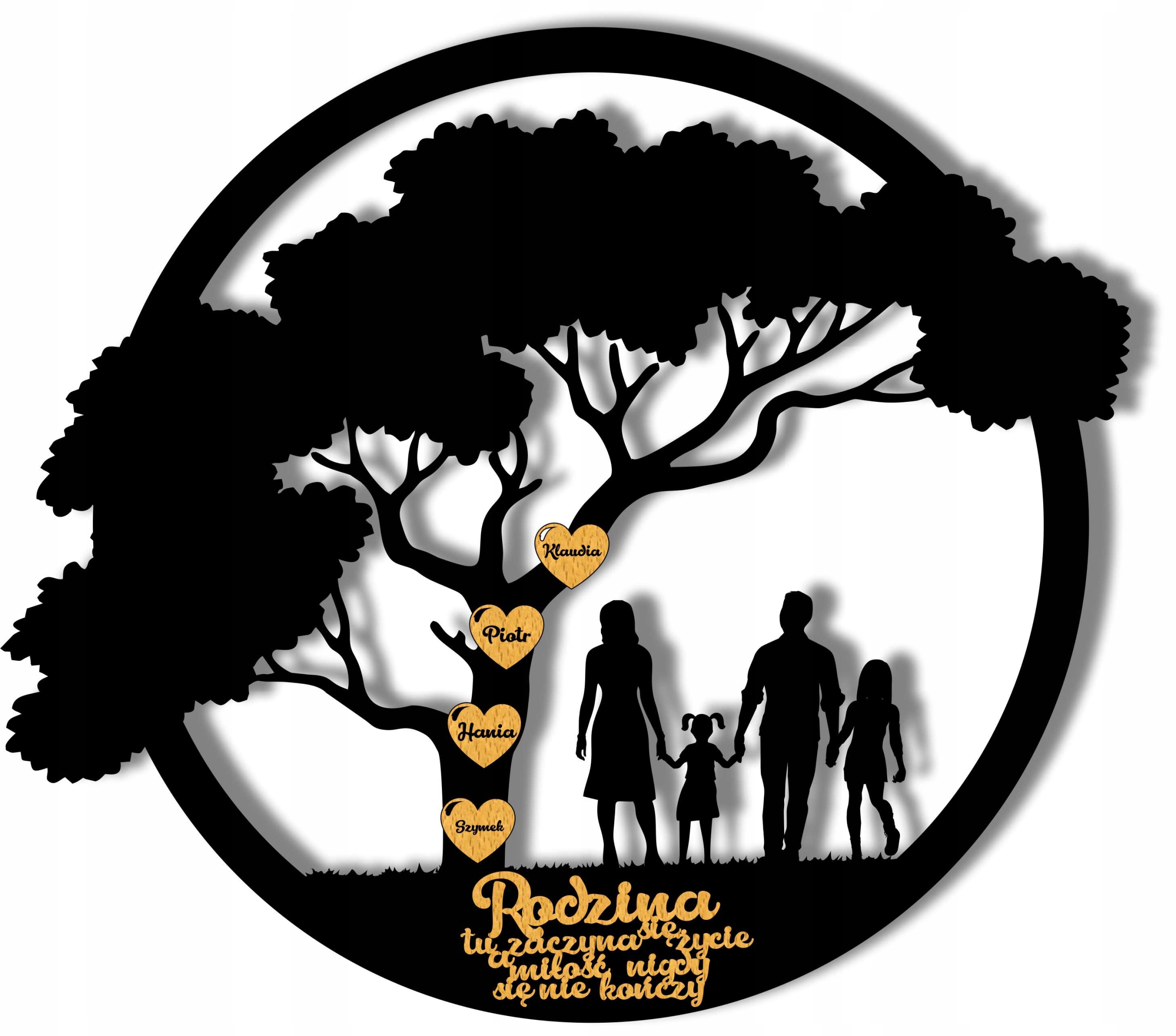 Dekorace Rodina Pod Stromem 56 cm libovolná na zakázku Pod Mech solidní