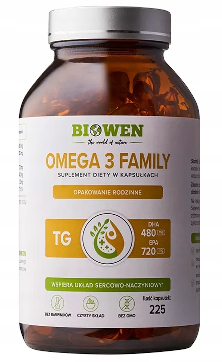 Biowen Omega 3 Family Kwasy Epa Dha Duże Opakowanie Rodzinne 225kaps
