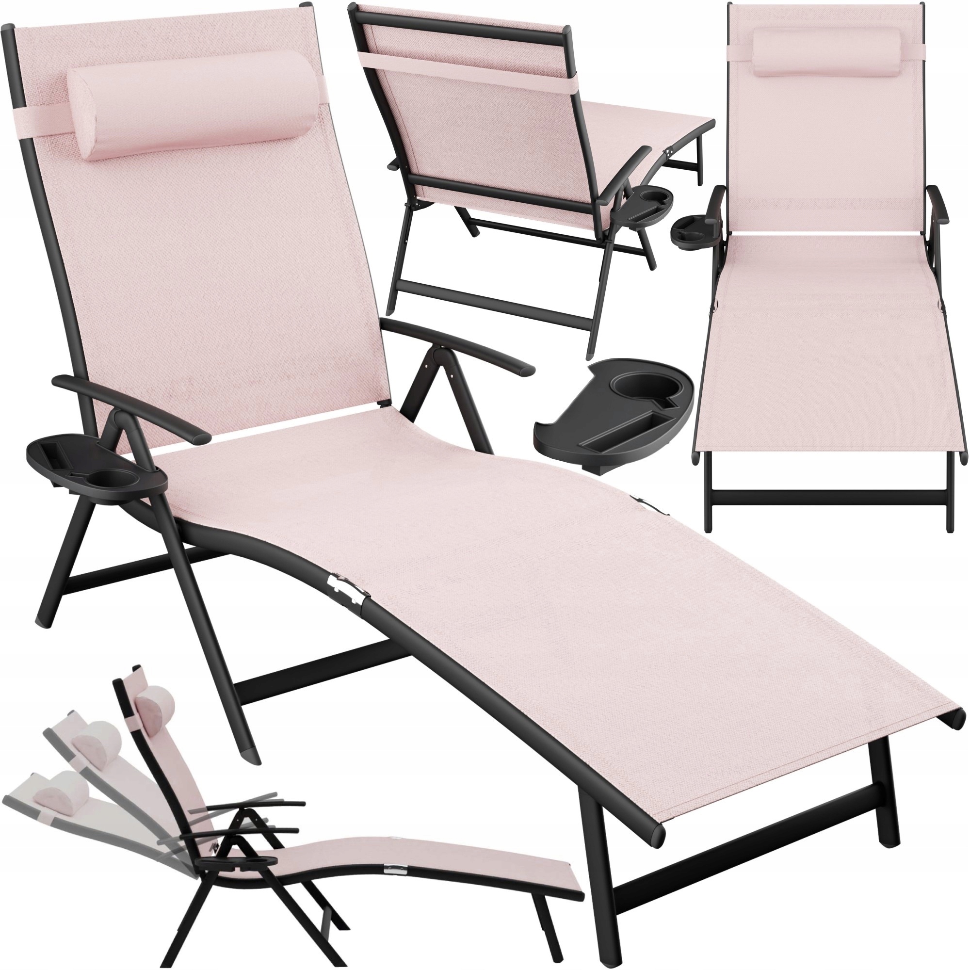 Leżak Ogrodowy Tarasowy Plażowy Składany Aluminiowy 7 pozycji Tardy Zenjoy