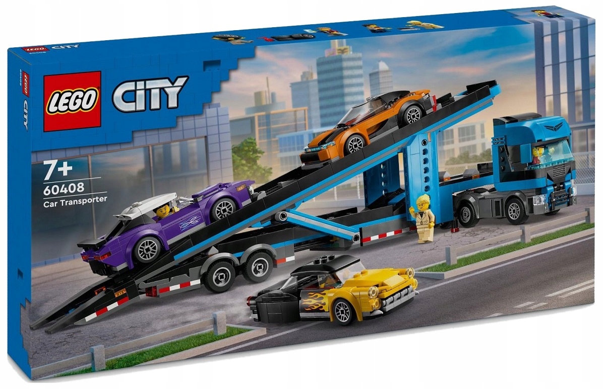 Lego City Stavebnice 998ele Kamion Pro Přepravu Sportovních Automobilů 60408