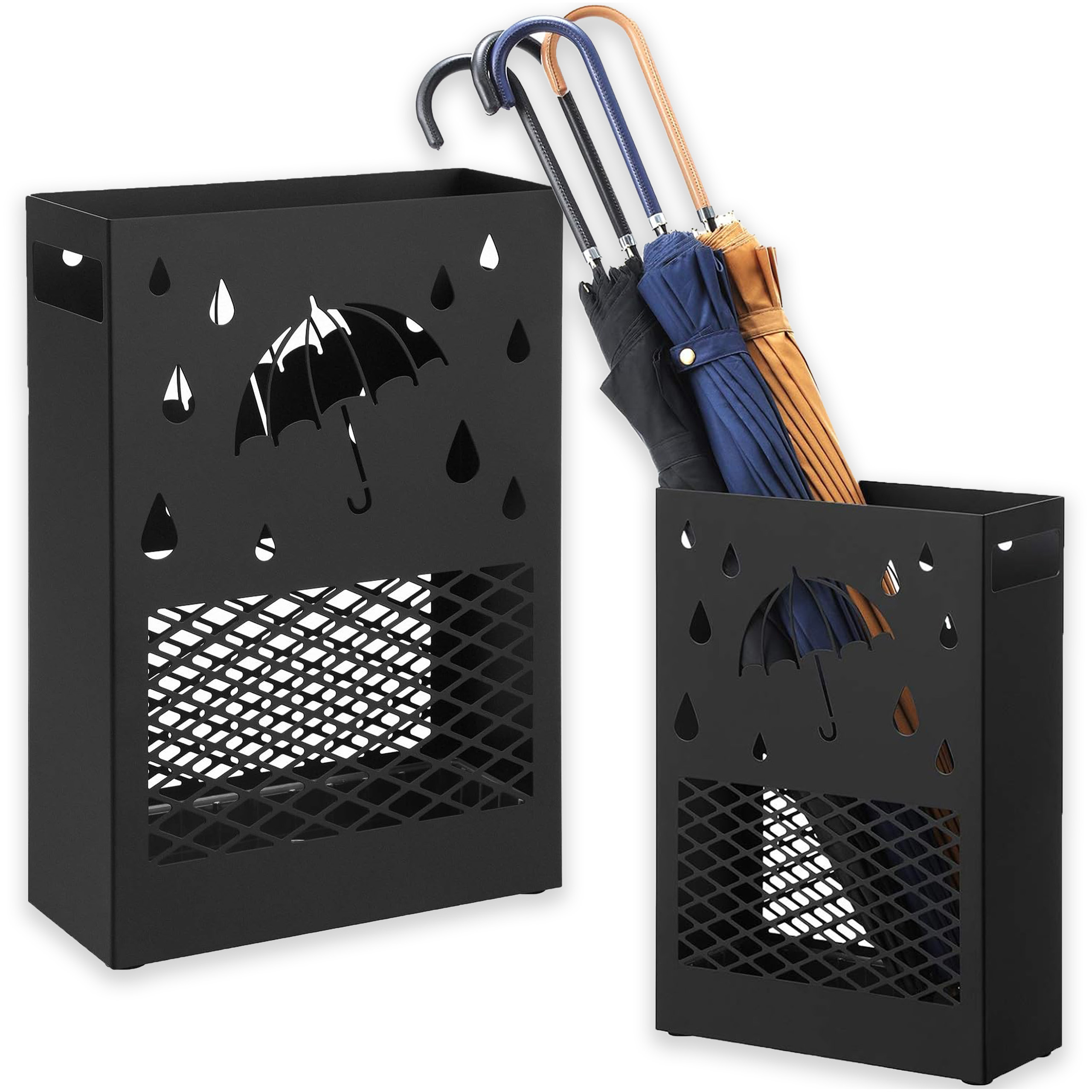 STOJAK NA PARASOLE PARASOLNIK OCIEKACZ 4 HACZYKI NÓŻKI OCHRONNE KORYTARZ