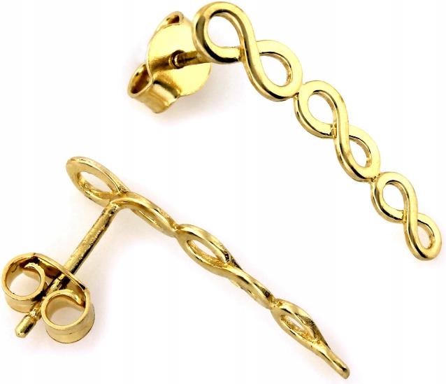 Zlaté náušnice 585, náušníky z nekonečna 14k, elegantní jako dárek