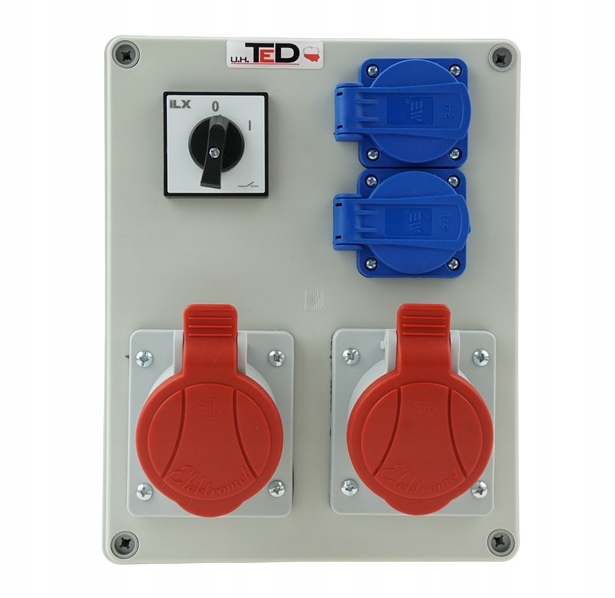 Stavební Rozvaděč 2 X 400V 16A/5P 2 x 250V 16A Vypínač 0-1 IP44