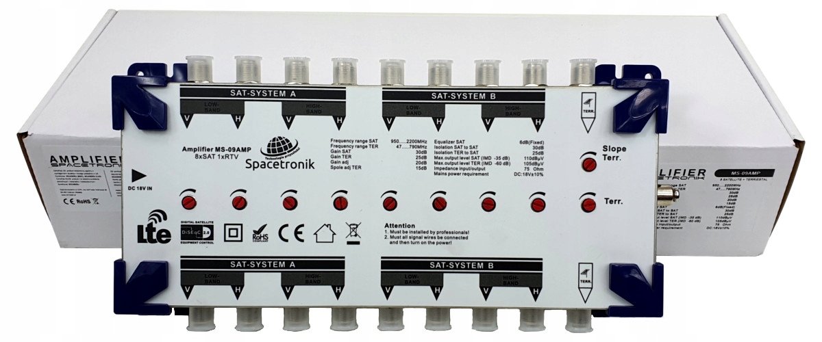 Wzmacniacz Spacetronik Pro Series MS-09AMP 9/9R Liczba wejść 9